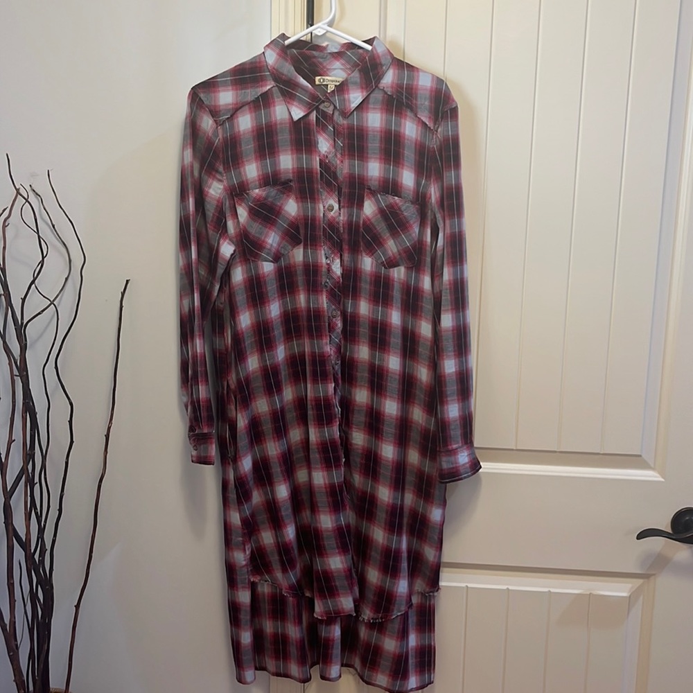 Women’s Democracy Plaid Shirt Dress - XL